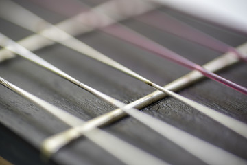 Desgaste de cuerdas de guitarra.