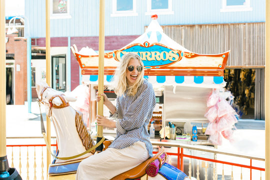 Young Woman on a Carousel