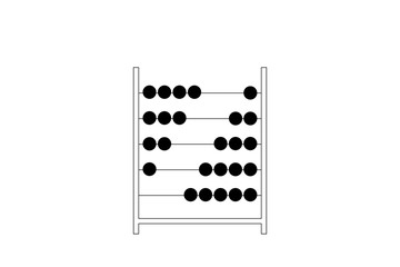 Drawing of an abacus, counting frame, vector illustration.
