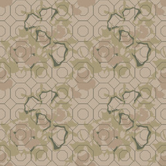 Fototapeta na wymiar Military camouflage seamless pattern in green, beige and brown colors