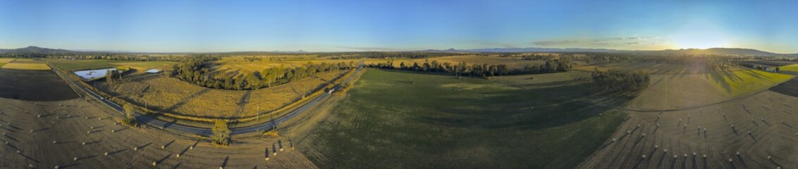 Panoramic aerial view of farmland in Australia
