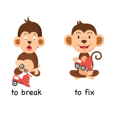 Opposite to break and to fix vector illustration