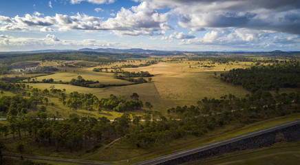 Aerial views over Bjelke Peterson Dam in Queensland, Australia