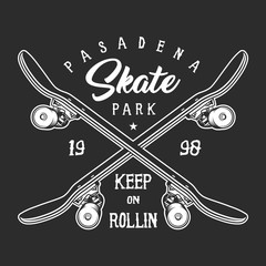 Vintage skateboarding monochrome label concept © DGIM studio