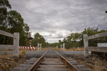Fototapeta na wymiar An old railway line in Stanthorpe, Queensland, Australia