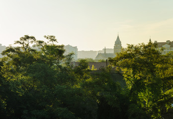 Naklejka premium Morning view of the city.