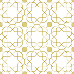 Seamless background for your designs. Modern golden ornament. Geometric abstract pattern
