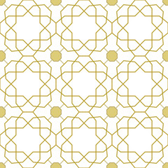 Seamless background for your designs. Modern golden ornament. Geometric abstract pattern