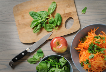 Still life with spinach.