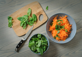 Still life with spinach.
