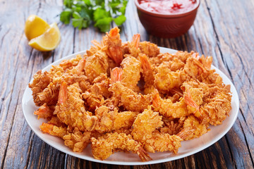 deep fried shrimps on a plate
