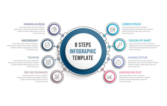Infographic Template with Eight Steps