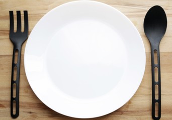 white plate on table