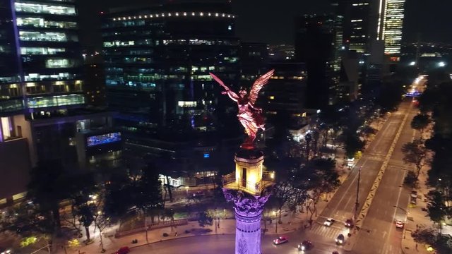Angel de la Independencia Mexico City Aerial Footage