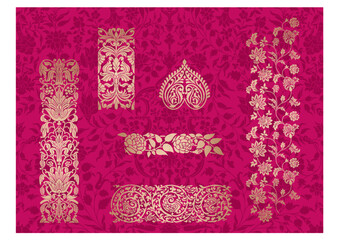 traditional paisley floral pattern, textile , Rajasthan, royal India