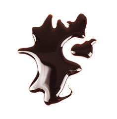 Chocolate syrup on white background
