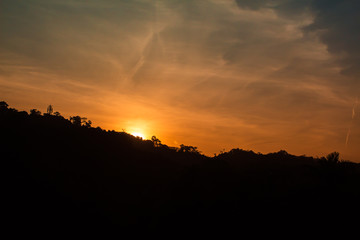Sun rise at the Island phuket Thailand. Tropical zone Southern