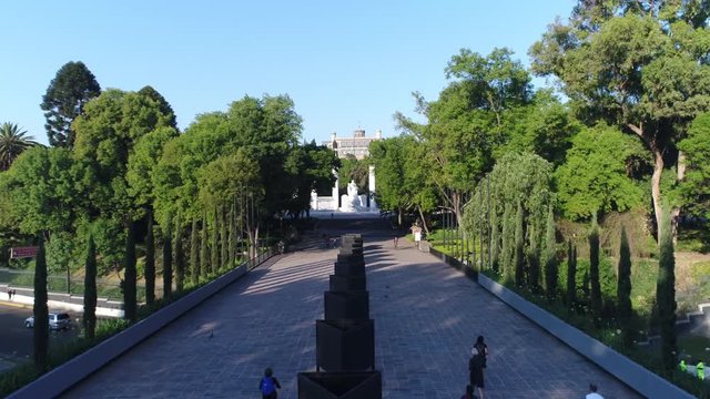 Castillo de Chapultepec Mexico City Aerial Footage Drone