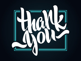 Thank you lettering. Hand written Thank you poster. Modern hand lettering