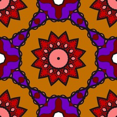 Bright color seamless art pattern. fantasy ornament. vector illustration