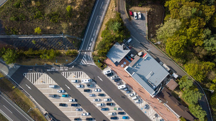 aerial view of highway in japan