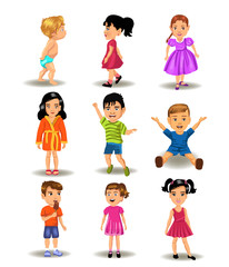 vector collection of different children