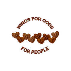 Vector chocolate slogan. Heart shaped chocolate with letters.