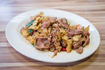 Taiwan traditional delicious stir-fried lamb in kaohsiung