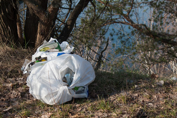 Garbage pollution near the river