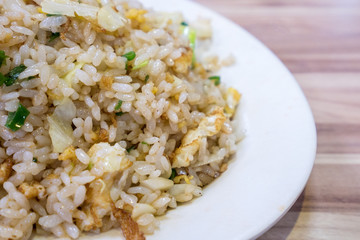 Taiwan traditional delicious fried rice with egg in kaohsiung