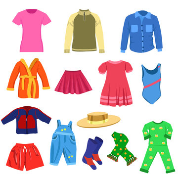 vector collection of children clothes
