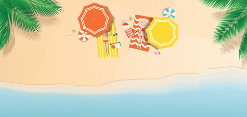 Colorful summer holiday illustration background