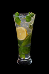 fresh mojito in a glass in an isolate