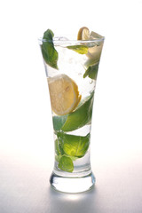 fresh mojito in a glass in an isolate