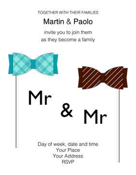 Beautiful minimalistic wedding invitation for same-sex couple