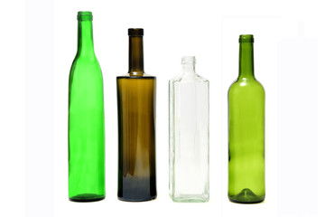 group of bottle isolated on white