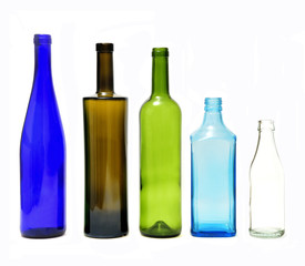 group of bottle isolated on white