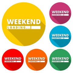 Loading Weekend icon, color icon with long shadow