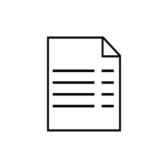 Document Icon vector. Simple flat symbol. Perfect Black pictogram illustration on white background.
