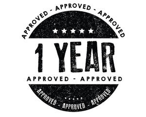 1 year warranty icon stamp