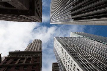 Fototapeta na wymiar Low angle view of skyscrapers, San Francisco