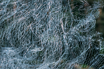 close up view of background with old fishing net