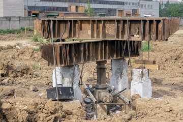Obraz na płótnie Canvas pile foundation foundation test construction