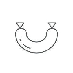 Sausage editable outline pixel perfect icon - organic and eco meat food for dinner or lunch.