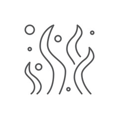 Seaweed with bulbs editable line icon - underwater ocean or aquarium flora element.