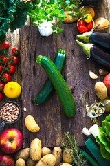 Vegetables on wood