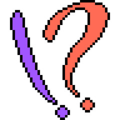 Fototapeta premium vector pixel art surprise sign