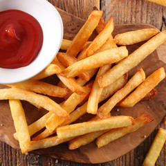 french fried and ketchup