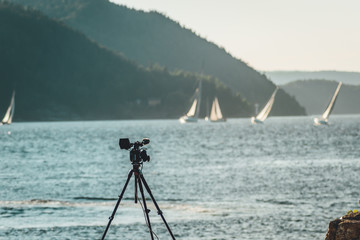 Filming sailrace