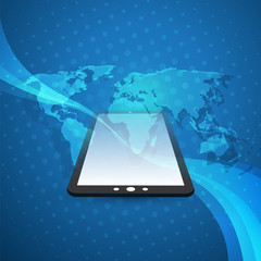 Digital Network Connections, Technology Background - Cloud Computing Design Concept with Transparent World Map